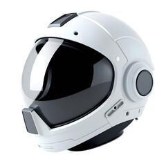 Aufkleber - Futuristic Space Helmet, Isolated Design. Reflective Visor Render, A Clean Aesthetic. Modern Conceptual Headgear, A High-tech Design. Plain White Background, An Innovative Exploration Concept.