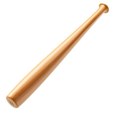 Fototapete - Polished Wooden Baseball Bat, Sport Equipment. Recreation Concept, A Shiny Wooden Item. A Clear View On White, Ideal For Sport Related Projects.