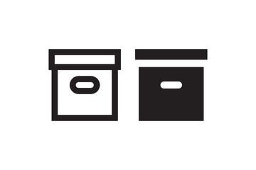 Poster - Storage Box Icons with Handles in Black Vector