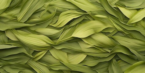 Poster - Lush green leaves, abstract pattern