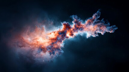 a nebula with blue and orange hues amidst the vastness of space