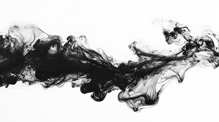 Poster - A stunning abstract design featuring flowing black ink on a white background, creating a captivating visual effect that inspires creativity and artistic expression.