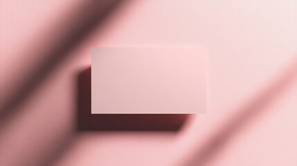 Poster - Elegant Pink Pastel Blank Business Card Mockup Soft Light Shadows Minimalist Branding Identity Design Template Modern Stationery Product Presentation 