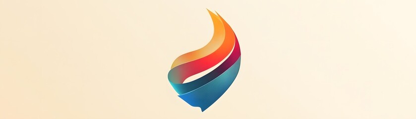 Poster - An abstract graphic design featuring a vibrant and colorful flame symbol, representing energy, creativity, and innovation. Ideal for branding and modern design projects.
