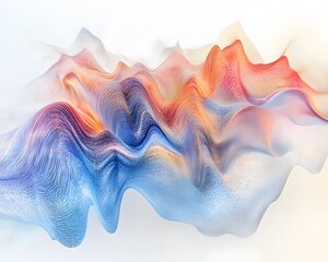 Poster - An abstract wave of colors blending seamlessly, featuring vibrant hues of blue, orange, and pink