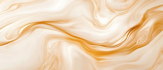 Poster - An elegant abstract swirl of beige and cream colors creating a stunning fluid design that can enhance backgrounds, templates, or any artistic projects requiring a touch of sophisti