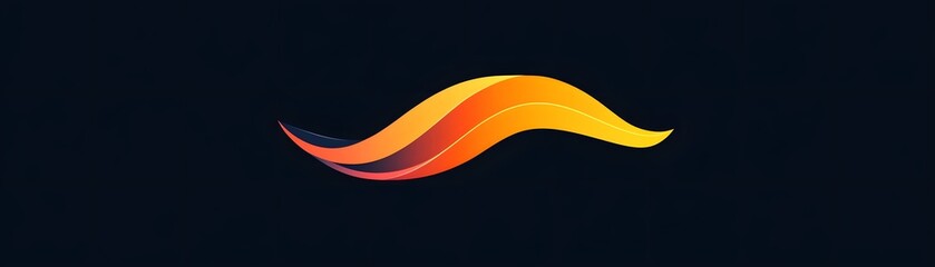 Poster - This vibrant graphic design features flowing waves in shades of orange and red against a dark background, creating a dynamic and eye-catching visual element ideal for various proje
