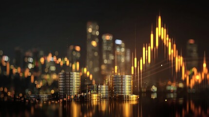 Poster - Financial Growth Concept with Investment and Time Lapse Visualization