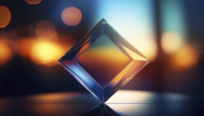 Poster -  Stunning Crystal Prism Reflecting Light at Sunset