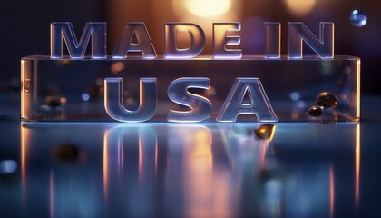 Poster -  Stylish 3D Display of Made in USA Signage