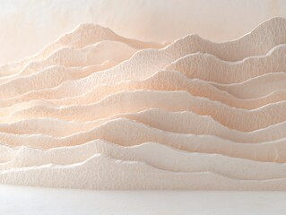Poster - Abstract 3D Paper Cut Terrain in Earth Tones