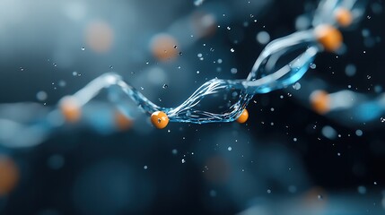 Poster - Abstract Digital Network Structure with Glowing Blue and Orange Particles
