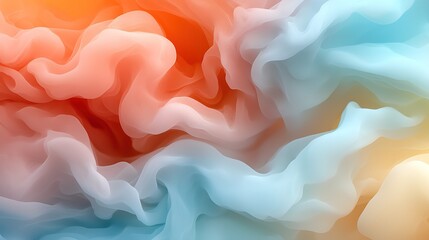 Poster - Abstract Blue and Orange Cloud Formations