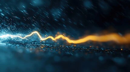 Poster - Abstract Glowing Energy Streak in Blue and Orange