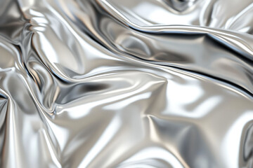 Poster - Light gray, silver foil texture background with a shiny and smooth surface. Shiny white metal with a light reflection.