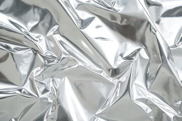 Poster - Light gray, silver foil texture background with a shiny and smooth surface. Shiny white metal with a light reflection.