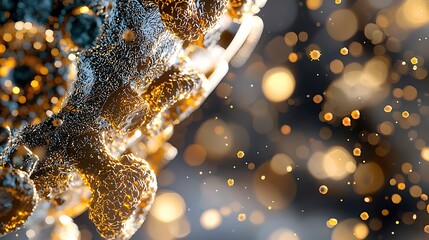 Poster - Abstract Gold Particles on Dark Background