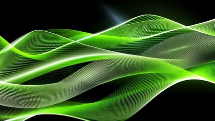 Poster - abstract green wave design smooth curves and dynamic dots for modern digital backgrounds with energy
