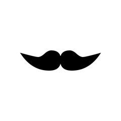 Poster - Mustache icon. Curved facial shape. Black retro symbol. Vector barbershop element.