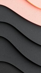 Poster - Abstract Pink and Black Waveforms on Dark Textured Background