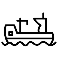 Poster - Boat Build Crane Line Icon