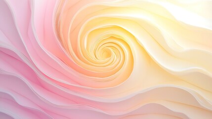 Poster - Pastel Pink And Yellow Folded Paper Spiral Sculpture