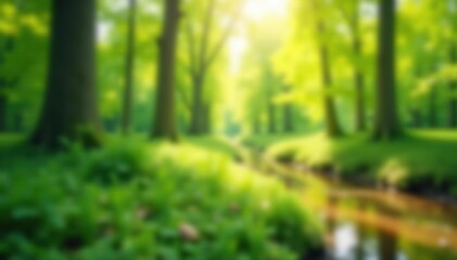Abstract blurred nature scene, perfect for website backgrounds, color, artistic, leaves