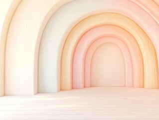 Poster - Pastel Rainbow Arch Tunnel Interior Design