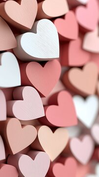 Pink and White Textured Hearts Background