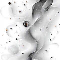 Poster - Abstract fluid forms and particles in grayscale