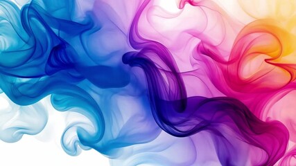 Poster - colorful abstract smoke waves dynamic fluid movement in shades of blue, purple, pink, and orange cre