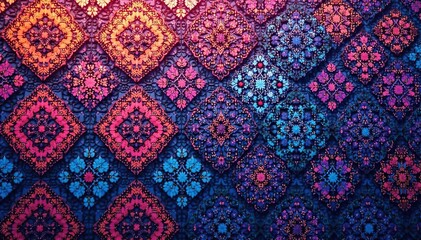 Geometric lace motif, repeating diamond shapes , net, mesh, minimal