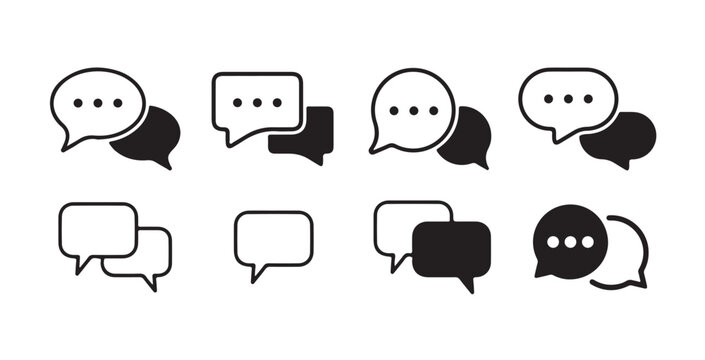 Set of comment speech bubble on white background. Chat message speech bubble icon seet.. victor illustration eps 10.
