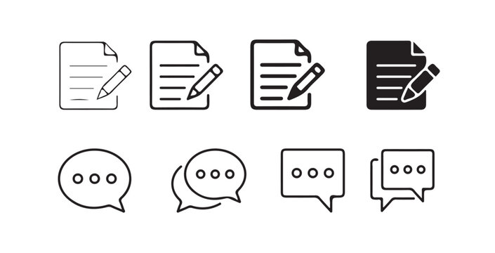 Set of comment speech bubble on white background. Chat message speech bubble icon seet.. victor illustration eps 10.
