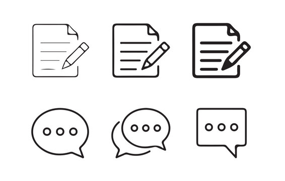 Set of comment speech bubble on white background. Chat message speech bubble icon seet.. victor illustration eps 10.
