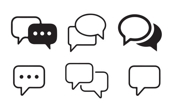 Set of comment speech bubble on white background. Chat message speech bubble icon seet.. victor illustration eps 10.
