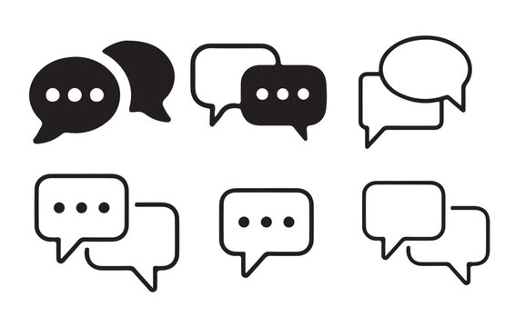 Set of comment speech bubble on white background. Chat message speech bubble icon seet.. victor illustration eps 10.
