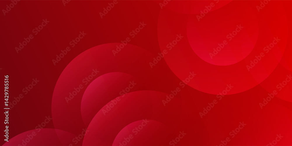 Dynamic red abstract background with layered circular shapes and smooth ...