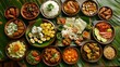 © zen - 91. flat lay of food table with diverse cuisines