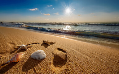 Wall Mural - sunset on the beach