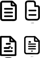 Aufkleber - The image shows variations of a document icon in black and white
