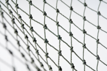 Net pattern close up. Rope net . Soccer, football, volleyball, tennis and tennis net pattern. Fisherman hunting net rope texture