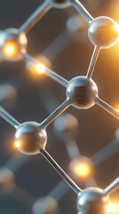 Poster - A close up of a series of small spheres, each with a different color, arranged in a grid. Concept of complexity and interconnectedness, as each sphere is connected to the others in a web-like pattern