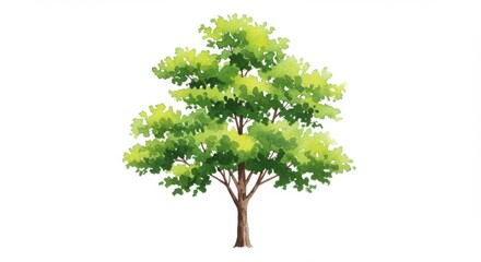 watercolor tree illustration on white background