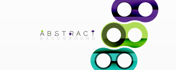 Poster - Abstract colorful shapes overlap. Modern design elements create dynamic visual composition. Simple geometry, vibrant hues.