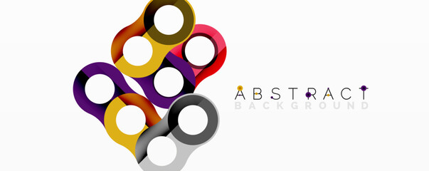 Poster - Colorful overlapping circles create modern abstract design. Bright shapes suggest connection, innovation, dynamism. Simple composition.