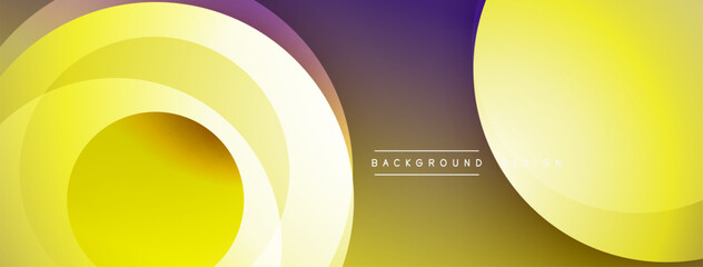 Poster - Abstract layers create dynamic visual effect. Yellow, purple hues blend smoothly. Modern design suitable for backgrounds, presentations.