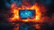 © oleh - Burning Screen with Digital Inferno.