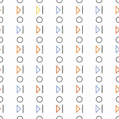 Poster - Seamless Vector Modern Background, Minimalist geometric pattern featuring various shapes in repeating design, creating modern and stylish aesthetic, on white background, commercial use