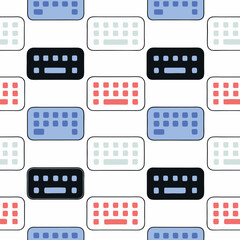Poster - Seamless Vector Modern Background, Colorful keyboard pattern with various layouts creating playful and modern design, on white background, commercial use